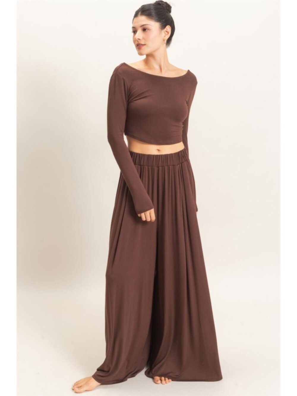 Arianna 2PC Leisurewear Comfy Stretch Wide Leg Pants & Top Weekend Casual SET